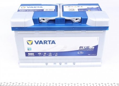 Аккумуляторная батарея 80Ah/800A (315x175x190/+R/B13) (Start-Stop EFB) Blue Dunamic N80 VARTA 580500080 D842 (фото 1)