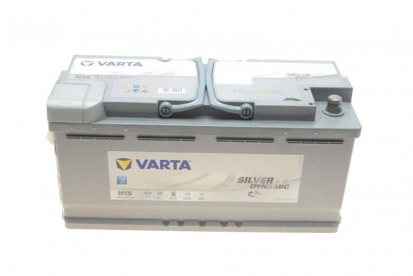 Аккумуляторная батарея 105Ah/950A (393x175x190/+R/B13) (Start-Stop AGM) Silver Dynamic H15 VARTA 605901095D852 (фото 1)