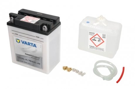 Аккумулятор 12Ah/160A POWERSPORTS AGM (R+) 136x82x161 B00 - без монтажного фланца (Кислота/Обслуживаемая/Пусковая) VARTA YB12AL-A VARTA FUN