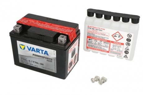 AGM/стартер/сухая зарядка с электролитом (ограниченные потребительские продажи) 12V 3Ah 40A P+ Необслуживаемый электролит в комплекте 114x71x86mm Сухая зарядка с электролитом YT4L-BS fit VARTA YT4L-BS VARTA FUN