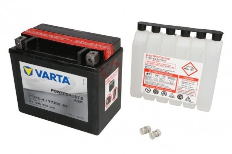 AGM/стартер/сухая зарядка с электролитом (ограниченные потребительские продажи) 12V 10Ah 150A L+ Необслуживаемый электролит в комплекте 152x88x131mm Сухая зарядка с электролитом YTX12-BS p VARTA YTX12-BS VARTA FUN