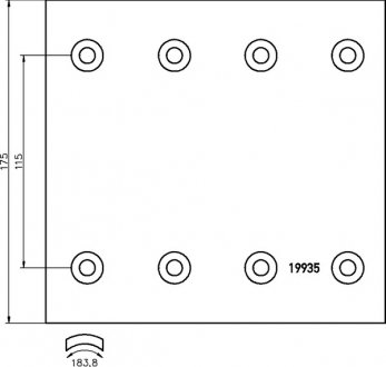 Накладка торм. RENAULT 19935/19395 STD VECTOR NV550600 (фото 1)