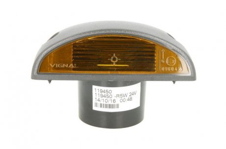 Повторитель поворота левая/правая (цвет стекла: оранжевый, (EN) no bulb stripe) Renault PREMIUM 04.96- VIGNAL 119450 (фото 1)