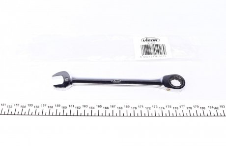 Ключ комбинированный с трещоткой (15mm) (длинный) VIGOR V1026 (фото 1)