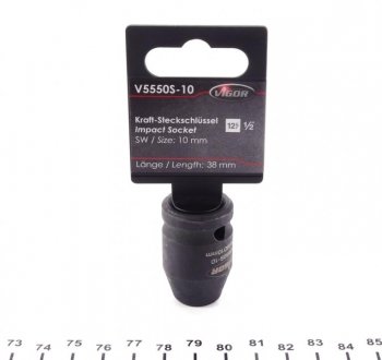 Головка ударная HEX (1/2", 10mm) короткая VIGOR V5550S-10 (фото 1)