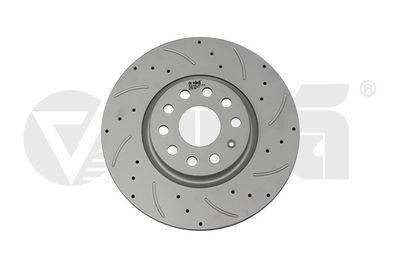 Brake disc / front / perforated line / cross VIKA 66151717101 (фото 1)