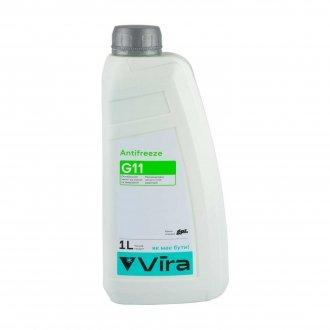 Жидкость охлаждающая/антифриз Antifreeze G11 -40°C зеленая 1 кг Vira VI0030 (фото 1)