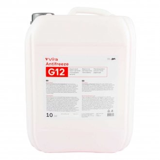 Жидкость охлаждающая/антифриз Antifreeze G12 -40°C красная 10 кг Vira VI0042 (фото 1)