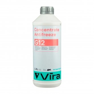 Жидкость охлаждающая/антифриз концентрат Concentrate Antifreeze G12 красная 1,5 кг Vira VI2001 (фото 1)