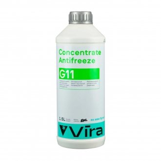 Жидкость охлаждающая/антифриз концентрат Concentrate Antifreeze G11 зеленая 1,5 кг Vira VI2002