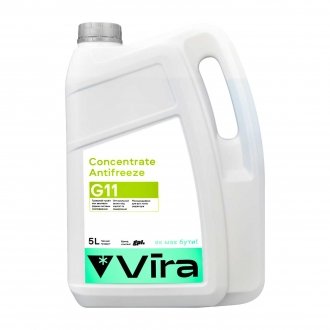 Жидкость охлаждающая/антифриз концентрат Concentrate Antifreeze G11 зеленая 5 кг Vira VI3002 (фото 1)