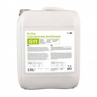 Рідина охолоджуюча концентрат Concentrate Antifreeze G11 зелена 10 кг Vira VI4002