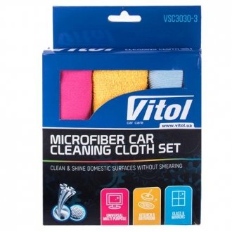Набір ганчірок мікрофібра VITOL VSC3030-3 (фото 1)