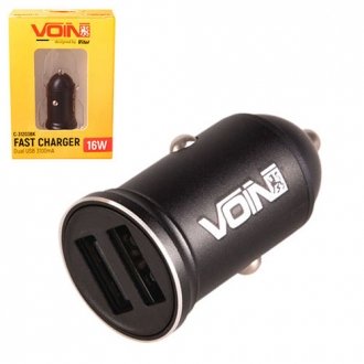 Фото автозапчасти автомобільний зарядний пристрій, 2USB (12/24V - 5V 3,1A) Voin C-31203BK