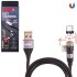 Фото автозапчастини кабель магнітний шарнірний USB - Micro USB 3А, 1m, black (швидка зарядка / передача даних) Voin VC-6601M BK (фото 1)