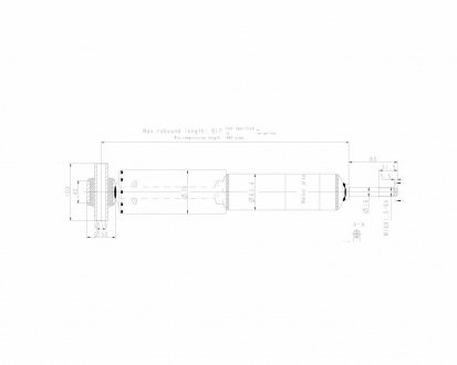 Амортизатор подвески тягач Hmax 817/Hmin 484, 16x100/ шток 16x85 Wabco 4386003240 (фото 1)