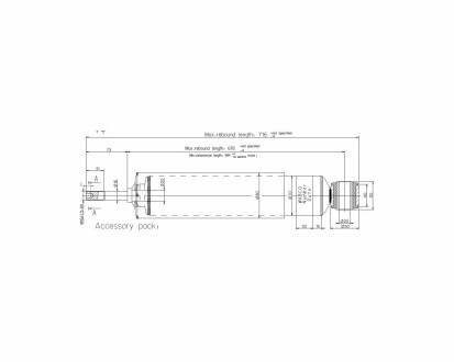 Фото автозапчасти амортизатор подвески тягач Hmax 618/Hmin 384, шток 16x73/ 20x50 Wabco 4386003430 (фото 1)