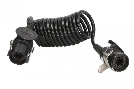 Спиральный электрический кабель EBS/ABS черный 7-контактный.24В "Классический" диам.3м/4,6м. 105 мм ISO 7638 Wabco 446 008 243 0