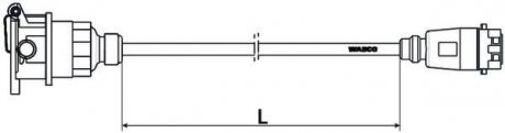 Фото автозапчасти кабель силовой EBS 15 M гнездо ISO 24V Wabco 449 172 150 0