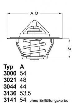 Термостат Audi Ford Seat Volkswagen WAHLER 302188 (фото 1)