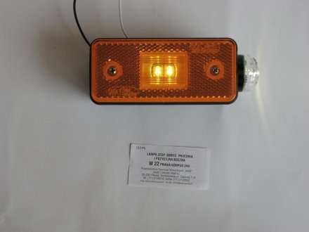 Фото автозапчасти габаритный фонарь P, оранжевый, LED, подвесной, 24В WAS 123PK W22 24V (фото 1)