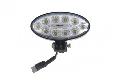 Фото автозапчастини лампа робоча (LED, 12/24V, 40W, 4000lm, кількість світлодіодів: 10, довжина: 176 мм, висота: 87 мм, глибина: 86 мм, кут світла 60 градусів; з кабелем 0,5 м; з роз'ємом Deutsch) WESEM CRV1B.52302.01