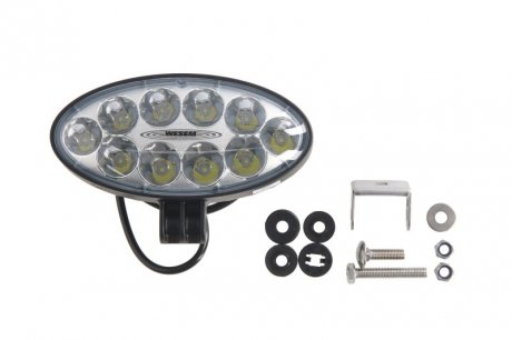 Фото автозапчастини лампа робоча (LED, 12/24V, 35W, 3000lm, кількість діодів: 10, довжина: 176 мм, висота: 87 мм, глибина: 86 мм, сфокусоване світло; з кабелем 0,5 м) WESEM CRV1M.53501.00