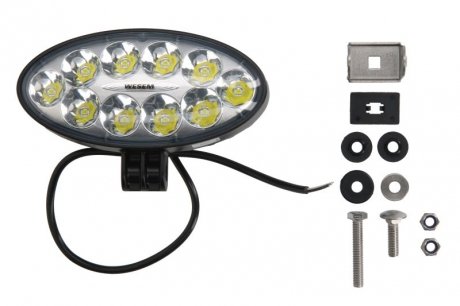 Фото автозапчастини світильник робочий (LED, 12/24V, 35W, 4000lm, кількість діодів: 10, довжина: 176 мм, висота: 87 мм, глибина: 86 мм, сфокусоване світло; з кабелем 0,5 м) WESEM CRV1N.53601.00