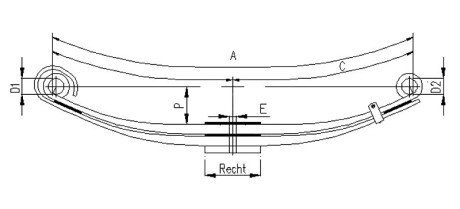 Фото автозапчасти resor DAF 2x80/900x900 przГіd z tul.XF95 -06r WEWELER 0802011680