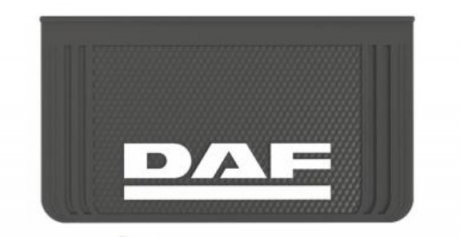 Фото автозапчастини бризговик з написом DAF 650x360mm Чорний випуклий 3D 1шт WINGMAX DF-165