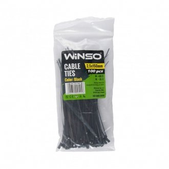 Хомути пластикові чорні 2,5x150 (100шт.) WINSO 225150