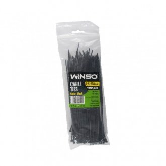 Хомути пластикові чорні 2,5x200 (100шт.) WINSO 225200