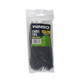 Хомути пластикові чорні 3,6x150 (100шт.) WINSO 236150