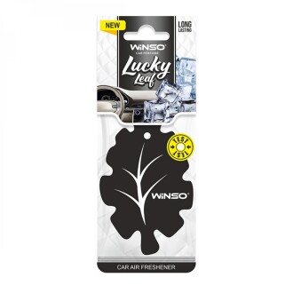 Фото автозапчастини освіжувач повітря Lucky Leaf, целюлозний ароматизатор, Black Ice (50шт/ящ.) WINSO 537870