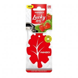 Освіжувач повітря Lucky Leaf, целюлозний ароматизатор, Strawbеrry (50шт/ящ.) WINSO 537950