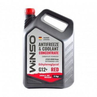 ANTIFREEZE & COOLANT CONCENTRATE RED G 12+ Антифриз концентрат 5kg (4шт/ящ) WINSO 880990