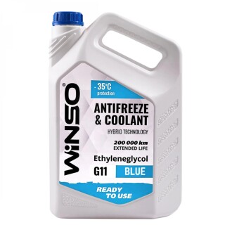 Фото автозапчастини antifreeze & coolant blue g11 антифриз - 35с 0,9kg (15шт/ящ) WINSO WS82479 (фото 1)