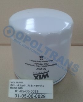 Фото автозапчастини фільтр масла jcb,new holland wix WIX FILTERS 0105000029