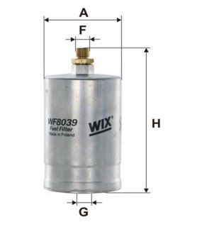 Топливный фильтр MERCEDES 123 (C123), 123 T-MODEL (S123), 123 (W123), 124 (C124), 124 T-MODEL (S124), 124 (W124), 190 (W201), C(W202), E(A124), E(C124) 1.8-6.0 05.71-09.05 WIX FILTERS WF8039