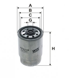 Топливный фильтр AUDI A4, A6; SKODA SUPERB I; Volkswagen PASSAT 1.9D 08.98-03.08 WIX FILTERS WF8238 (фото 1)