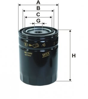 Масляный фильтр – наружный (высота: 140 мм, наружный диаметр: 94 мм) FERRARI 208/308, 328 GTB, 328 GTS, 400 I, 412 I, 5__ MARANELLO, 512 BB, MONDIAL; FORD RANGER; FORD USA AEROSTAR 2.0-5.8 03.69- WIX FILTERS WL7096 (фото 1)