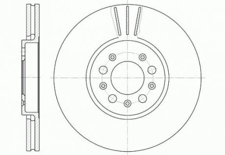 Диск тормозной передний (кратно 2) (пр-во Remsa) VAG Fabia I II Octavia I Rapid Roomster WOKING D6544.10 (фото 1)