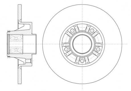Диск тормозной задний (пр-во Remsa) (с подшипником с кольцом АБС) Renault Trafic WOKING D6733.20 (фото 1)