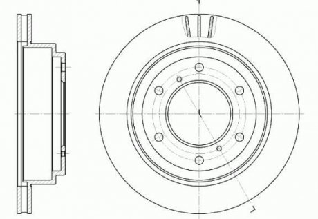 Диск тормозной задний (кратно 2) (пр-во Remsa) Mitsubishi Pajero III IV WOKING D6955.10 (фото 1)