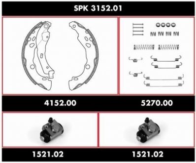 Комплект тормозов, барабанный тормозной механизм WOKING SPK315201