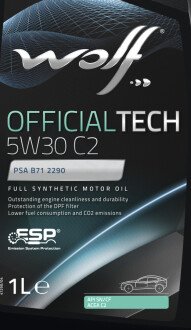 Фото автозапчасти olej 5W30 OFFICIALTECH C2 1L z DPF Wolf 2501000941