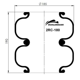 Фото автозапчастини пневмоподушка універсальна, бублик подвійний панчіх WUHLERMANN 2RC-180