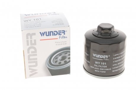 Фильтр масляный Volkswagen Caddy II 1.4/1.6i / Golf IV/V/Seat WUNDER WY 101 (фото 1)