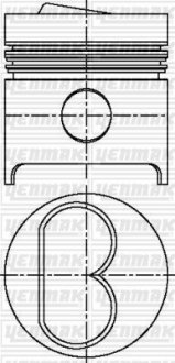 Фото автозапчасти поршень с кольцами і пальцем (размер отв. 82.60/STD) FIAT 1.7-1.9D (149 B 3,000, 149 B 4,000 M 705 BA,19,0) YENMAK 31-03394-000