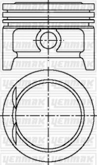 Фото автозапчасти поршень с кольцами і пальцем (размер отв. 77.60/STD) OPEL Astra F/G, Corsa, 1,4 (X 1,4 XE, NC,NE,NZ) YENMAK 31-03808-000 (фото 1)